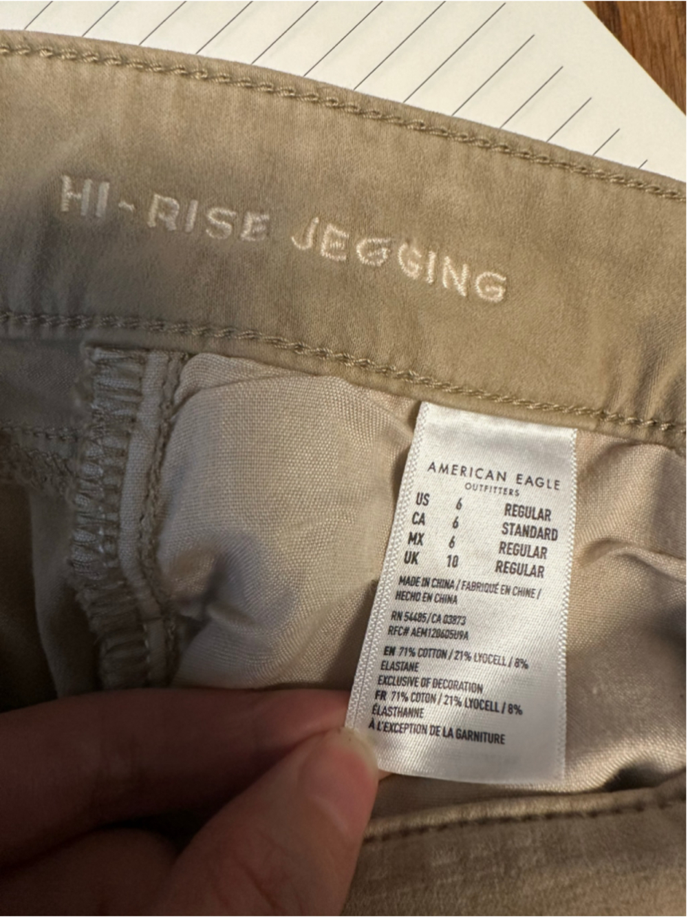 American Eagle High Rise Skinny Jegging Jeans Size 6 Beige - Picture 3 of 10